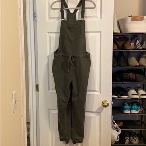 Army green cotton overalls